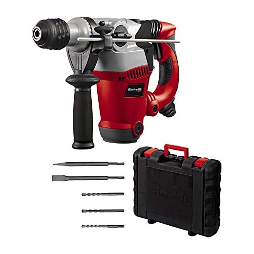 Einhell Borrhammare RT-RH 32 (1250 W, 3,5 J, borrkapacitet Ø 32 mm, SDS Plus-inspelning, metalldjuppstopp, 3 borrar, 2 mejslar, fodral)