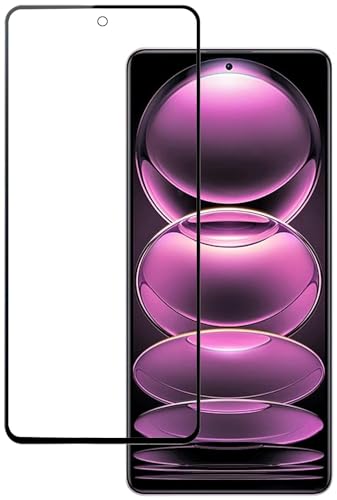 Image of Tempered Glass Screen Protector Compatible for Redmi Note 12 Pro+ 5G with Edge to Edge Coverage and Easy Installation Kit, Pack of 1, Black