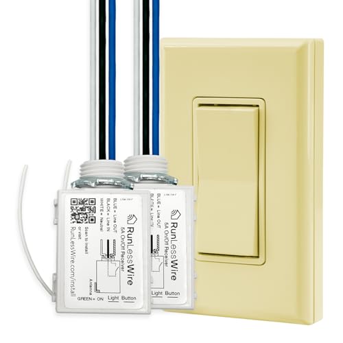 Image of RunLessWire 2 Fixture Battery-Free Wireless Light Switch Kit - Ivory
