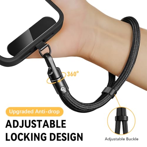 Image of ZORBES 2 Pack Phone Lanyards for Phone Case, Fashion Nylon Woven Phone Case Wristlets with 2 Self-Adhesive Inserts Phone Sling, Adjustable Sliding Cord Lock, 360 Swivel Anti-Lost Phone Wristlets