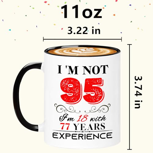 Taza para cumpleaños 95 años, 11oz, cerámica miniatura 4