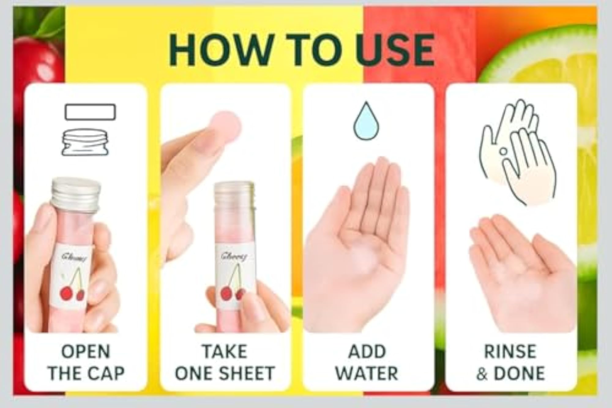 4in1 Disposable Paper Soap Tube, Mixed Fragrance Sheets