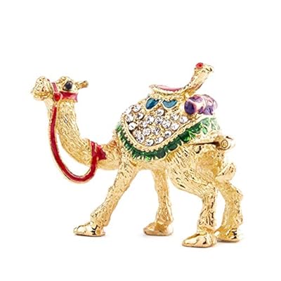 YU FENG Figuras de Camello de Cristal, Adorno Decorativo, estatuas de Camello esmaltado Dorado, Caja de joyería con bisagras | Ya disponible en tu tienda friki favorita! En mundofriki.es!