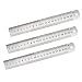 8 Inch Stainless Steel Ruler with Imperial and Metric Scales, 20Cm 3 Pcs
