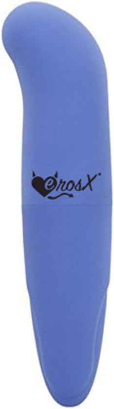Erosxยฎ Mini Single Speed Curved Head Vibrator | Dark Blue