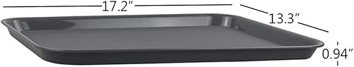 Miniatura 3 de Paquete de 4 bandejas de plástico para comida rápida, bandeja para servir, bandejas rectangulares de plástico gris para servir comida rápida, F