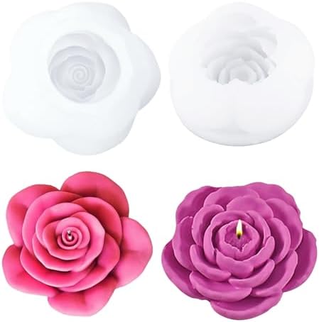 Stampini Silicone Per Candele E Resina - Forma Fiori Di Peonia E Margherita - 2 Pezzi - Foto 7