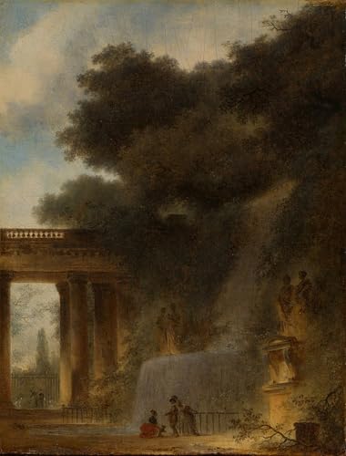 Cuadro decorativo en lienzo de la cascada de Jean-Honoré Fragonard para salón y dormitorio