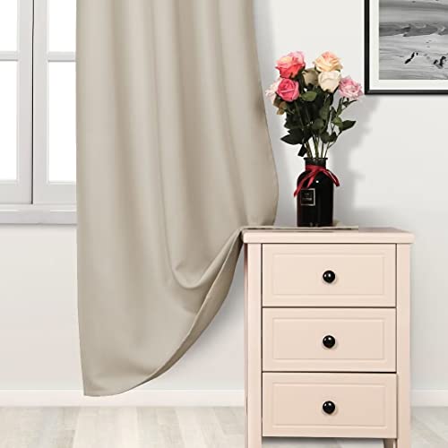 DWCN Curtain Beige Curtains for Living Room & Bedroom Blackout Curtain Curtains & Drapes Eyelet 46 x 90 Inch 2 Panels - Image 4