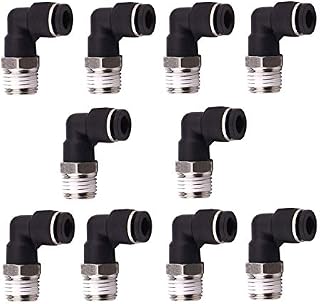 10 Pack Push to Connect Air Fittings 90 Degree Pneumatic Tube Fitting Male