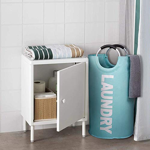 Mziart 82L Large Collapsible Laundry Hamper Laundry Basket With Alloy Handles For College, Camping And Home, Heavy Duty And Durable Thicken Foldable Clothes Storage Washing Bag (Blue) #TOP3