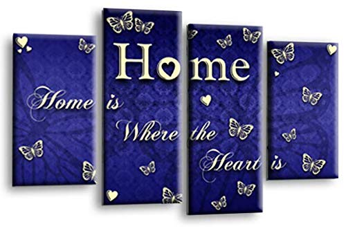 Le Reve Home Quote Wall Art Blue Grey Cream Canvas Love Picture Family Split Panel Print