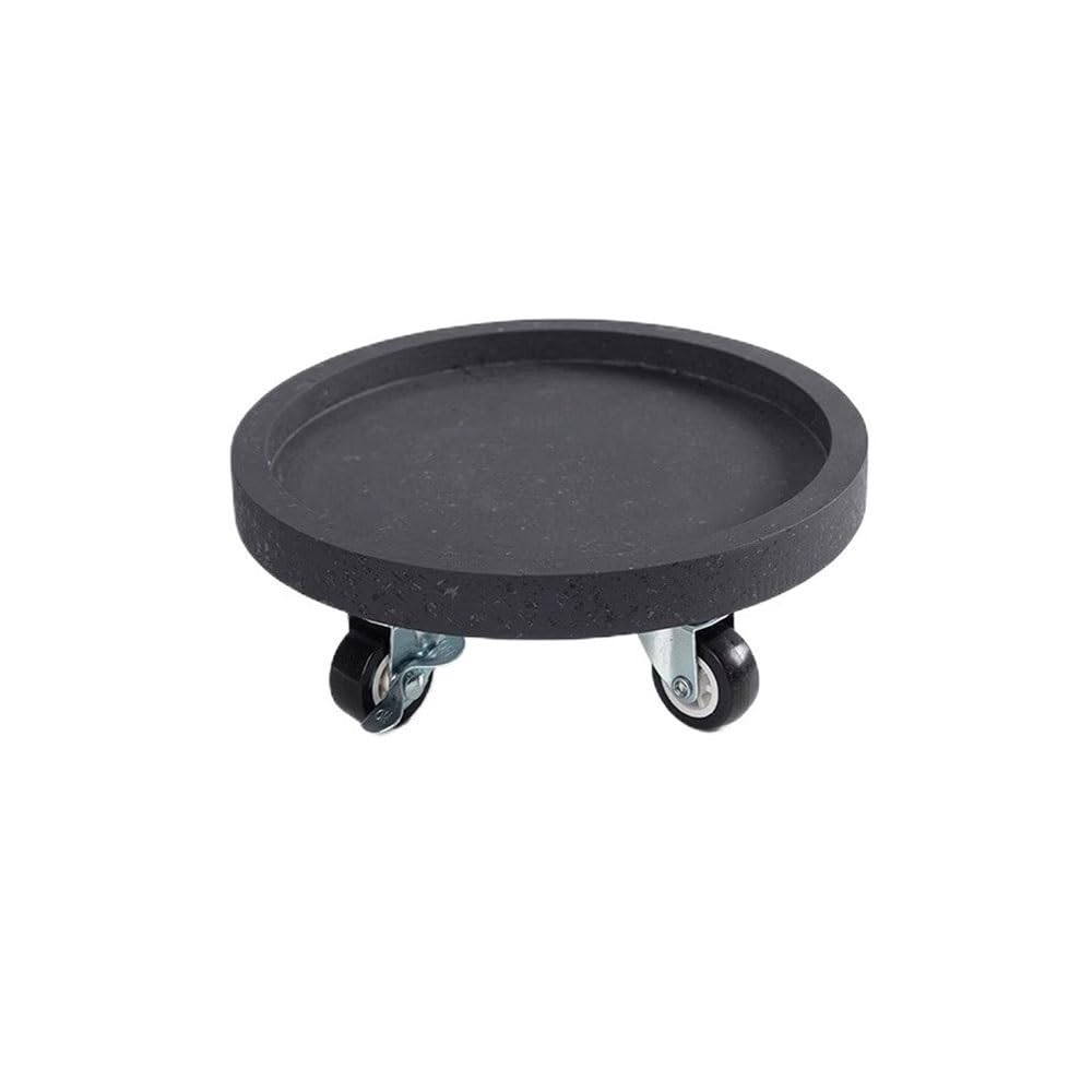 Kx9Lb8d plant saucer Plant Saucer with 5 Wheels, Movable Round Flower Pot Pallet Drip Tray flower pot saucer(Black,XXX-Large)