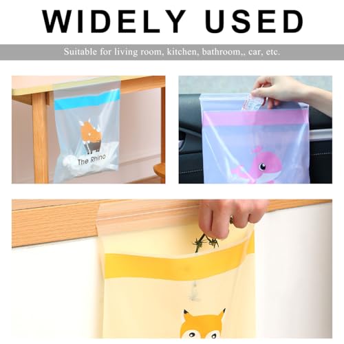 Image of 15 PCS Car Trash Bags, Easy Stick-On Disposable Car Garbage Bags Leak-Proof Vomit Bags, Waterproof Self Adhesive Cleaning Bags for Vehicles Bedrooms Offices, Car Accessories (Rhino)