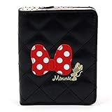 WINGHOUSE X Minnie Embroidery Polka Dot Bow Ribbon Quilted Novelty (My First) Card Case & Money...