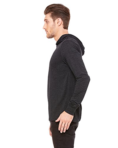 Bella Canvas Unisex Jersey Long-Sleeve Hoodie, Large, CHRCL Blck TRBLN3