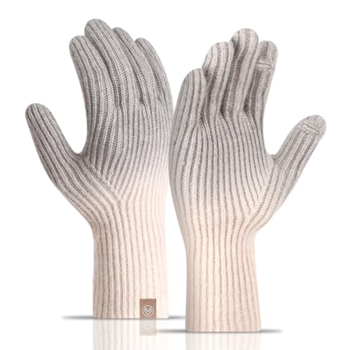 TAGVO Guantes Touch screen para Mujer/Hombre, Elástico Guantes de Punto para Pantalla Táctil, Guantes Termicos Para el Clima frío al Aire Libre - Talla única