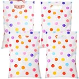 Bulyoou 50 Pcs Polka Dots Gift Bags Bulk with Handles Colorful Watercolor Polka Dot Party Favor Bag Candy Snack Treat Goodie Pouch for Birthday Baby Shower Wedding Shopping Pastel Party Supplies