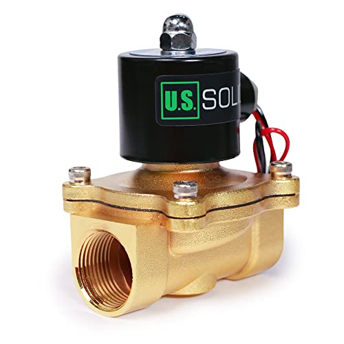 U.S. Solid Electroválvulas - 1' Válvula solenoide de aleación de zinc 220V CA, junta NBR, normalmente cerrada