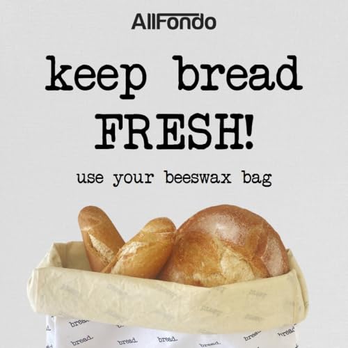 XXL Reusable Sourdough Bread Bag | Beeswax Bags for Homemade Bread | Cotton Beeswax Lined bags for Sourdough | Storage Accessories | Stripes (2 Layers) by ALLFONDO - Image 3