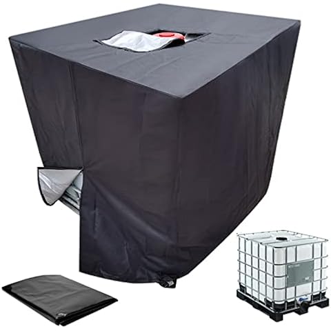 DRIONO IBC Tote Cover, 420D Suitable for 275 Gallon 1000L IBC Tank Container Sunshade Waterproof Protective Hood Cover