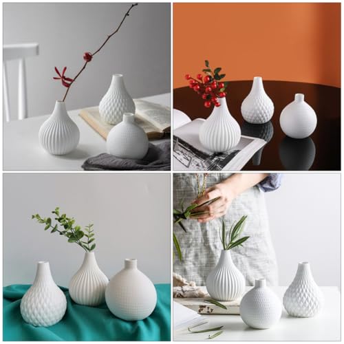 Pots de fleurs en céramique blanche moderne pour décoration - 4