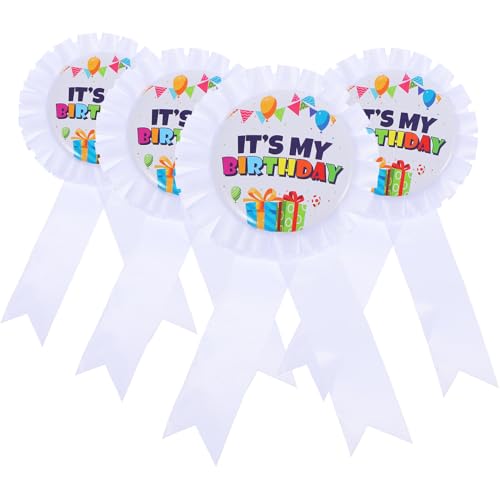 Insignias para fiesta de cumpleaños doradas Milisten de 4 piezas