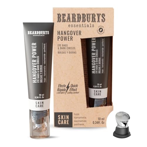 Anti-Ojeras Beardburys Essentials | Contorno de Ojos Hombre Hangover Power | Efecto inmediato Formula Lift Complex con Ácido Hialurónico - 10ml
