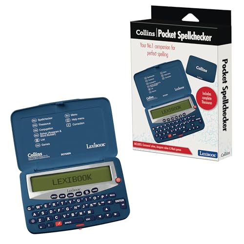 Lexibook DC753EN Electronic Pocket Spellchecker, Thesaurus, Crossword, Conjugation, Anagram Solver, Words Games, with Battery, Blue/White by LEXiBOOK - Image 2