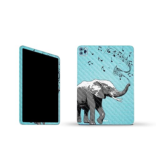 Image of MightySkins Carbon Fiber Skin Compatible With Apple iPad Pro 11 inch M2 4th Gen (2022) Full Wrap Kit - Musical Elephant | Protective, Durable Textured Carbon Fiber Finish | Easy To Apply | Made in the USA