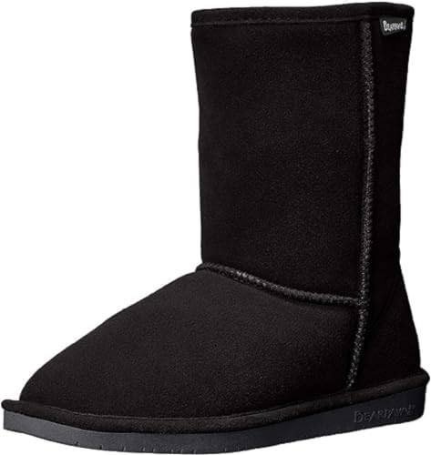 BEARPAW Women's Emma Short Boot,Black,8 M US