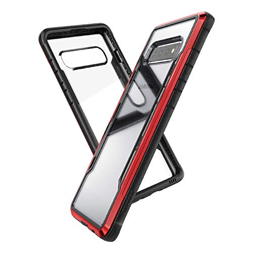 Raptic Shield, Samsung Galaxy S10 Plus (Formerly Defense Shield) - Military Grade Drop Tested, Anodized Aluminum, TPU, and Polycarbonate Protective Case, Samsung Galaxy S10 Plus, Red