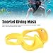 Diving Mask,Anti Fog Tempered Glass Snorkel Mask with Nose Cover for Snorkeling, Freediving (yellow)
