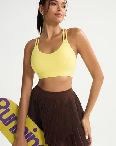 Image of RUNNING GIRL Sports Bras for Women,Strappy Crisscross Back Padded Low Impact Running Sports Bra with Removable Cups