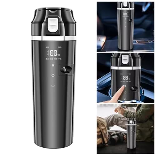 Mug chauffant voiture 12V 24V en acier inoxydable de 500 ml avec écran LCD - 4