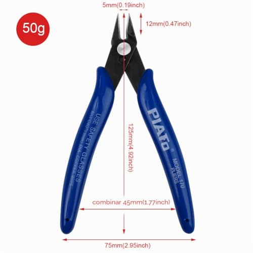 Miniatura 2 de Achanfly 2 Piezas Alicates De Corte Diagonal Pinzas De Corte Lateral Alicates Corte Precision Mini Cortador De Alambre Diagonal Para Reparación Electrónica, Línea De Proceso De Corte