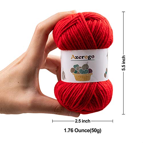 Azerogo Acrylic Yarn Skeins, 1760 Yards Yarn For Knitting And Crochet, Includes Crochet Hooks, Scissors, Weaving Needles, Stitch Markers, Perfect Crochet Beginner Kit For For Adults Kids #TOP3