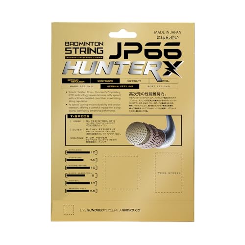 Image of Hundred JP 66 Hunter X Badminton String | Advanced Repulsion & Control | Premium Hitting Sound | Excellent Shock Absorption | Professional Tournament-Grade String