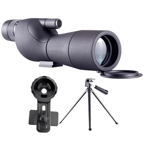 wkao Alcance de detección de 20-75 x 60 pulgadas con adaptador de smartphone, trípode y prisma Bak4, perfecto para observación de aves y exploración al aire libre