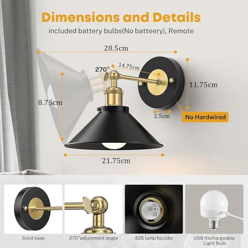 Lámparas de pared con mando a distancia recargables para iluminación de pasillo 3
