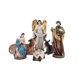 Inmaculada Romero IR Misterio Nacimiento Navidad 6 Piezas 20 cm. Belén clásico Figura Resina Virgen María Niño Jesús