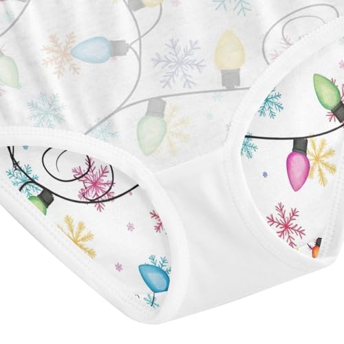 Girls Briefs, Colorful Christmas Lights Toddler Girl Briefs, Girls Cotton Underwear, 2T–8 Years4