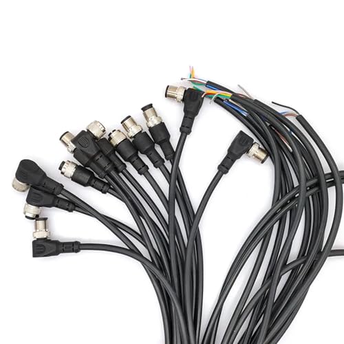Câble capteur M12 5 broches coudé 2m PVC connecteur mâle femelle Type A