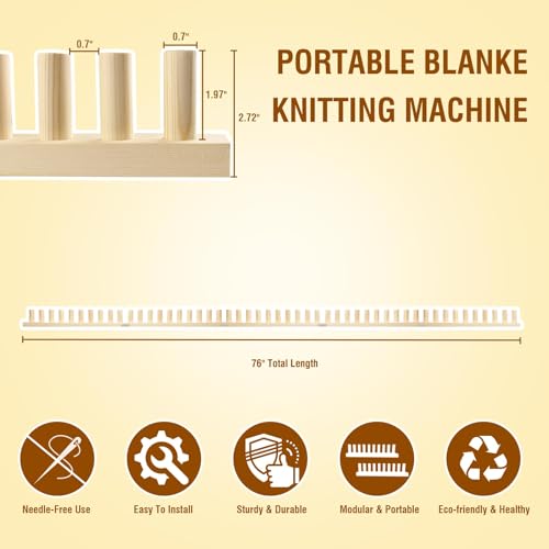 image for XAMAWA Chunky Blanket Loom Knitting Looms and Boards, Adjustable Size 