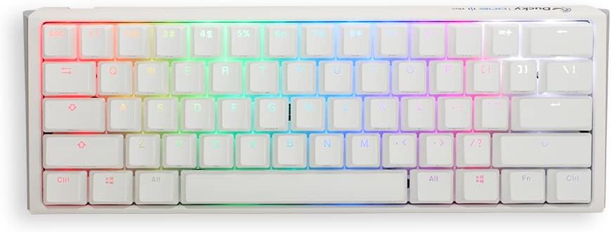 Ducky One 3 Mini Pure White 60% Hot Swap RGB Mechanical Keyboard Cherry MX Brown