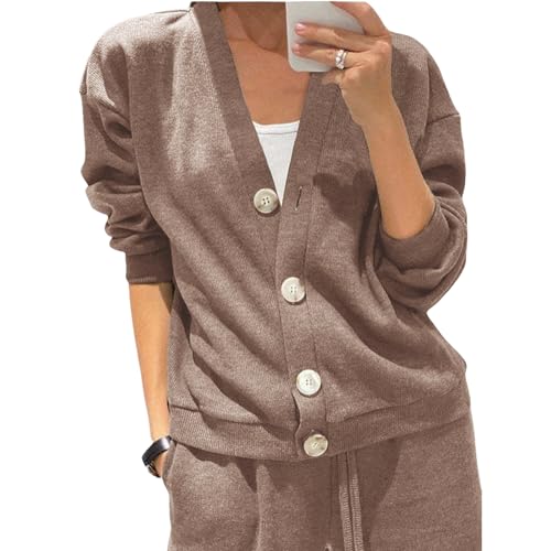2 Piece Sets for Women Button Down Shirts and Wide Leg Sweatpants Casual Pant Suits Going Out Outfits 2025 Trendy3
