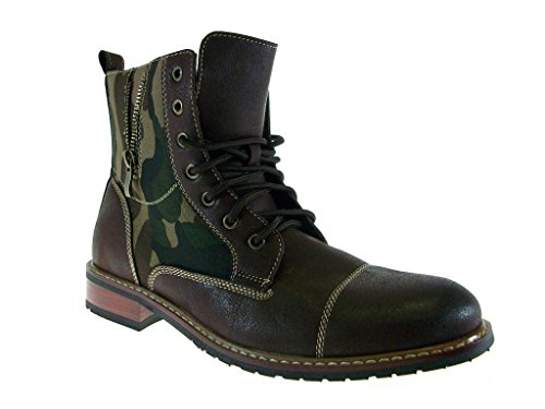 Ferro Aldo Men's 808561A Camo Design Dress Casual Zippered Combat Boots, Brown, 7 #TOP21