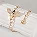 Cicy Bell Bracelets for Women Bumble Bee 18K Gold Plated Bracelets Oval Pearl Cubic Zirconia Figaro Chain Trendy Cute Animal Jewelry Gift