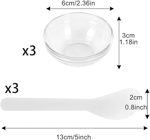 Miniatura 2 de Juego de cuencos de esteticista de vidrio, juego de recipientes faciales de spa, tazón de mezcla para tratamientos faciales, mezcla, tazones para