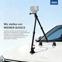 NEEWER Dreifach Saugnapf Halterung Auto Set, Zwei 24" Verlängerungsstangen aus Aluminiumlegierung, NATO Schiene, Actionkamera Adapter kompatibel mit GoPro DJI Insta 360, max Last 2,2 lb, CA166 – Ansicht 2